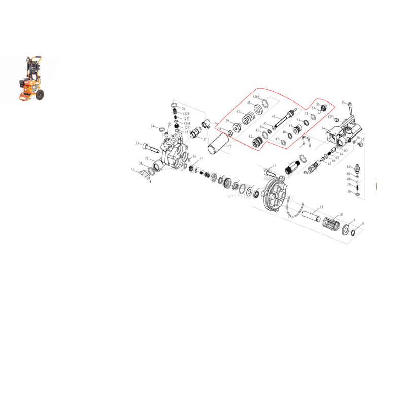 KIT VÁLVULA AUTO-STOP HG3000 (B38-53)  BOMBA ANOVA  HG3000  (Lavadoras alta pressão)